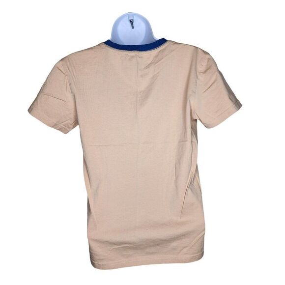 Dutch Bros Staff Short Sleeve Ringer TShirt Stoked Womens Size S Beige Retro - Picture 4 of 5